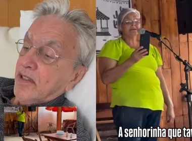 Imagem ilustrativa da imagem VÍDEO | Caetano Veloso se emociona com mulher cantando uma de suas músicas