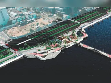 Projeção de como vai ficar um dos espaços do parque.