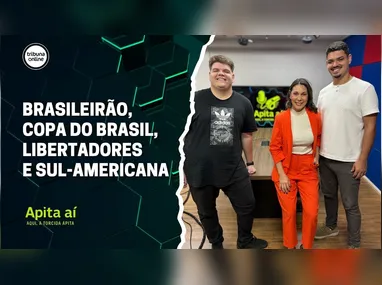 Apresentadores Atílio Esperandio, Mariana Melo e Victor Fontes debatem sobre os principais temas esportivos