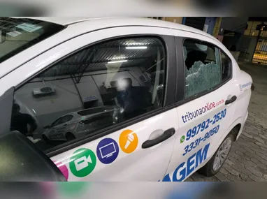 Imagem ilustrativa da imagem Carro da TV Tribuna/Band é atacado durante cobertura jornalística em Vitória