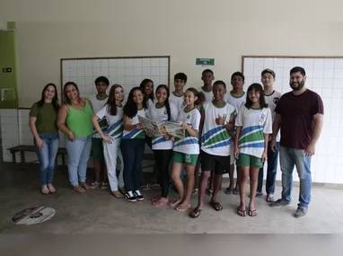 Gecilene Matos dá aula para alunos de 2 e 3 anos, e se encanta com o aprendizado diário.