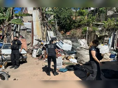 Material apreendido pela polícia
