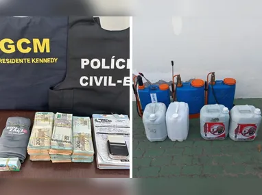 Quantia milionária estava escondida em mochilas e uma sacola