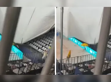 Imagem ilustrativa da imagem Ventos fortes em SP derrubam cobertura de arena e deixam 8 feridos