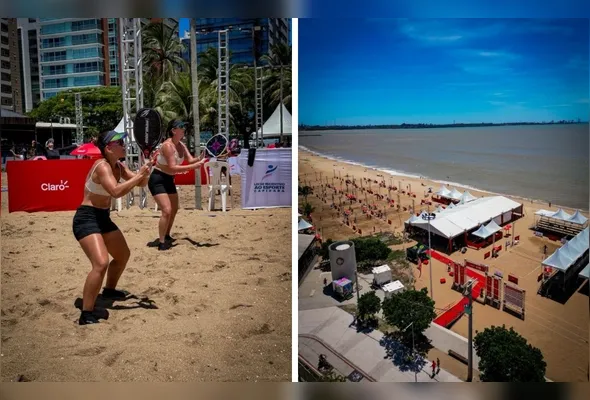 Imagem ilustrativa da imagem Torneio mundial de beach tennis movimenta areia da Praia de Camburi