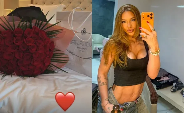 Imagem ilustrativa da imagem Virginia Fonseca ganha flores e presente de R$ 24 mil na chegada à Espanha