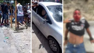 Imagem ilustrativa da imagem Cenas de selvageria: imagens registram espancamentos em briga de torcidas no Barro