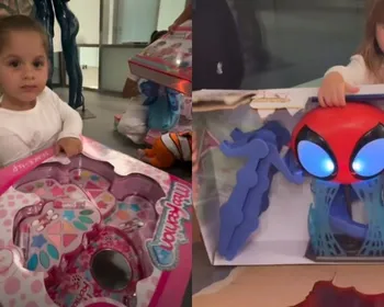 Imagem ilustrativa da imagem Filhos de Virginia Fonseca ganham presentes de Vini Jr. e agradecem