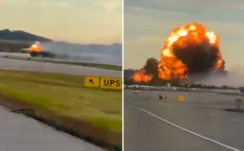 Imagem ilustrativa da imagem Avião de carga explode após decolar de aeroporto nos EUA, matando ao menos 7