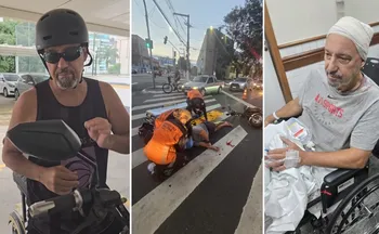 Imagem ilustrativa da imagem Chef de cozinha faz alerta após acidente com moto elétrica: "Usem capacete"