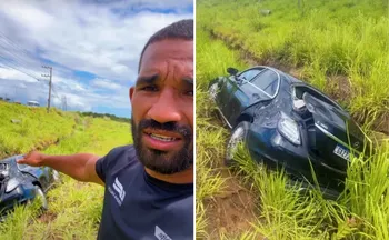 Imagem ilustrativa da imagem Esquiva Falcão, boxeador capixaba, sofre acidente na Rodovia do Sol: 'Livramento'