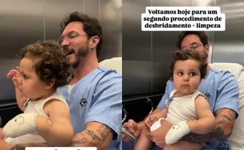 Imagem ilustrativa da imagem Filho de Viih Tube faz novo procedimento em hospital após acidente em casa