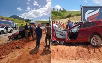 Imagem ilustrativa da imagem Uma pessoa fica ferida após colisão entre carreta e carro na BR 101 em Anchieta