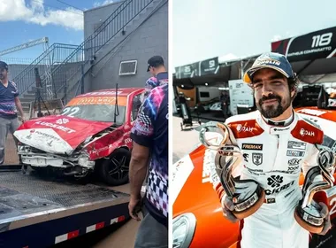 Imagem ilustrativa da imagem Caio Castro sofre acidente de carro durante treino de automobilismo no PR