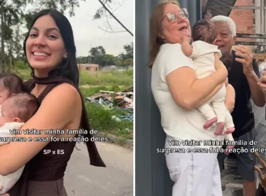 Imagem ilustrativa da imagem De SP ao ES: Influenciadora visita os pais com filhas gêmeas e vídeo viraliza