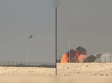 Vídeos divulgados nas redes sociais mostraram o momento do acidente