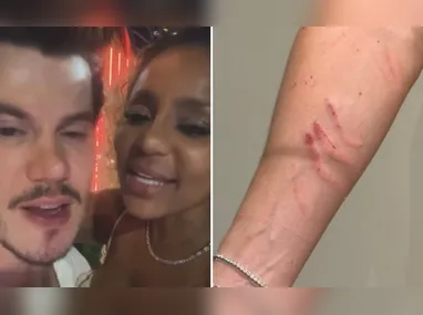 Luana Xavier, de 38 anos, e o namorado Philipe Chagas