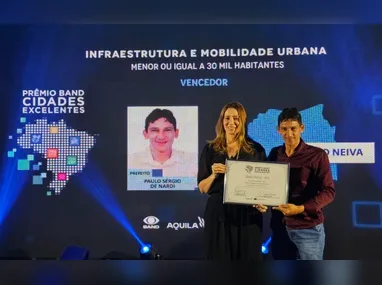 Primeiro lugar na categoria de cidades com mais de 100 mil habitantes ficou com Vitória, representada na premiação pelo prefeito Lorenzo Pazolini