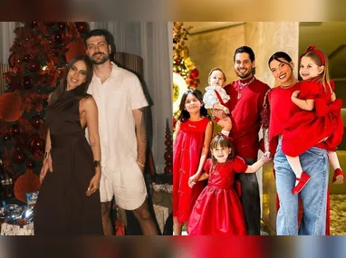 Belo e Gracyanne Barbosa passaram o Natal juntos ao lado da família