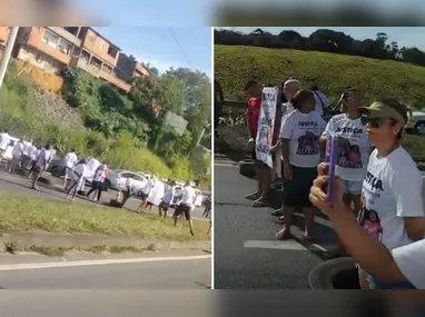Imagem ilustrativa da imagem Grupo interdita Rodovia do Contorno e pede justiça por família morta em acidente