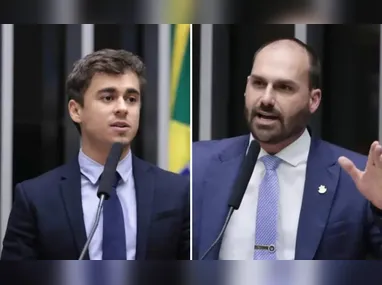 Imagem ilustrativa da imagem Líder do PT pede investigação de Nikolas e irmãos Bolsonaro por incitação golpista