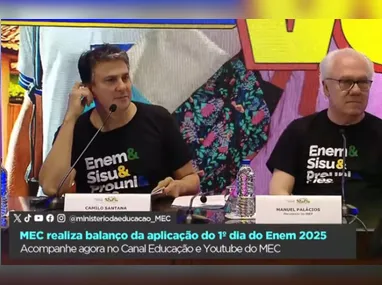 Imagem ilustrativa da imagem Ministro faz balanço do 1º dia do Enem 2025: abstenção foi de 27% dos participantes