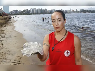 Praia das Castanheiras ficou lotada no primeiro dia do ano. Alta demanda típica do verão também é um dos fatores do desabastecimento