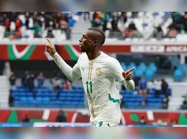 Brahin Diaz comemora gol de Marrocos durante a Copa Africana de Nações