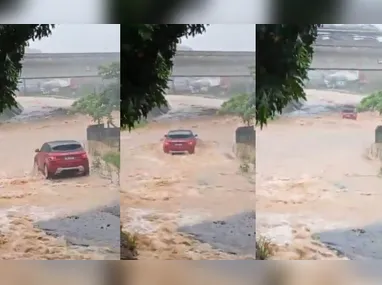 Casal e bebê foram encontrados mortos após veículo ser arrastado por enxurrada