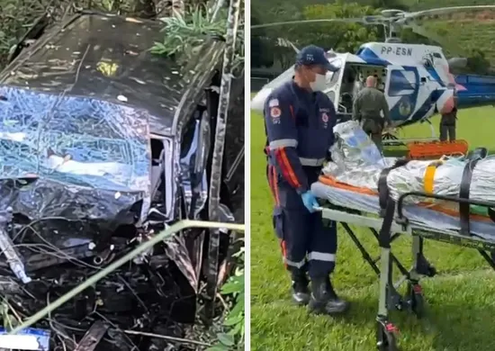 Imagem ilustrativa da imagem Acidente com van que saiu do Paraguai deixa oito feridos na BR-262, em Brejetuba