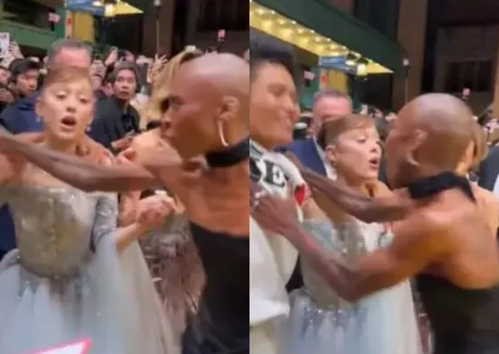 Imagem ilustrativa da imagem Ariana Grande é atacada por fã, e Cynthia Erivo defende a atriz