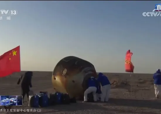 Imagem ilustrativa da imagem Astronautas chineses retornam à Terra após mais de seis meses no espaço