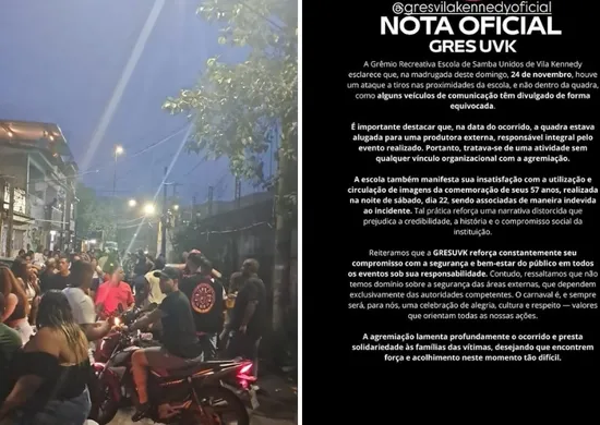 Imagem ilustrativa da imagem Ataque a tiros deixa dois mortos e quatro feridos próximo a escola de samba no RJ