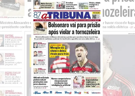 Imagem ilustrativa da imagem Confira os destaques do jornal A Tribuna deste domingo