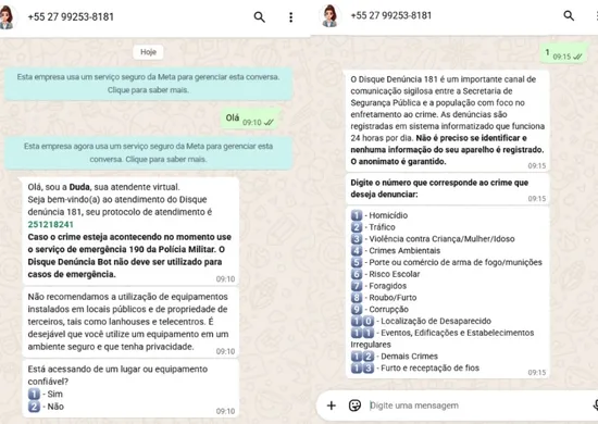 Imagem ilustrativa da imagem Denúncias anônimas agora podem ser feitas via WhatsApp no ES; saiba como funciona