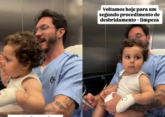 Imagem ilustrativa da imagem Filho de Viih Tube faz novo procedimento em hospital após acidente em casa