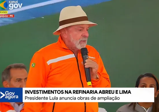 Imagem ilustrativa da imagem Lula volta à Refinaria Abreu e Lima e diz que expansão da obra é orgulho do Brasil