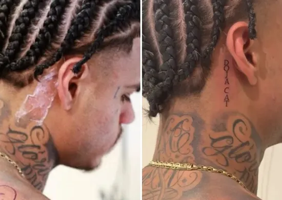 Imagem ilustrativa da imagem MC Cabelinho troca nome de Bella Campos pelo de rapper em tatuagem