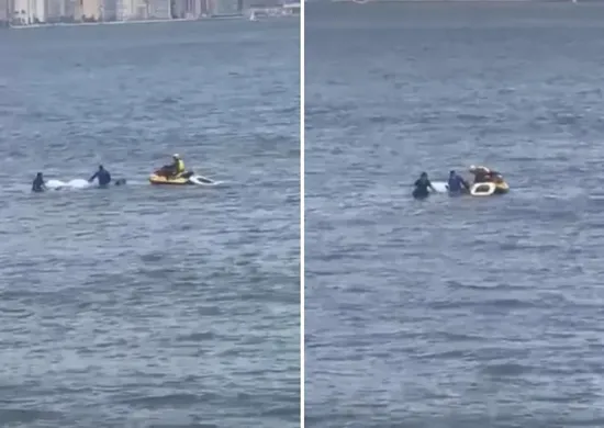 Imagem ilustrativa da imagem Piloto é resgatado vivo após paramotor cair no mar no litoral de SP