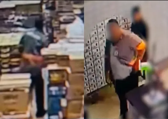Imagem ilustrativa da imagem VÍDEO | Funcionário furta bebidas alcóolicas de supermercado em Vila Velha