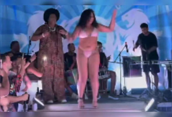 Imagem ilustrativa da imagem Candidata à corte do Carnaval Capixaba viraliza por usar tornozeleira eletrônica