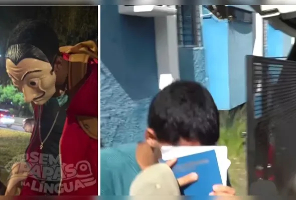 Jovem usava máscara e macacão vermelho, como os adereços da série