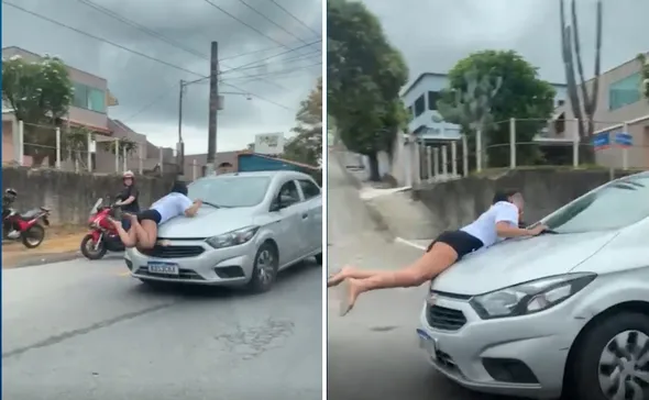 Imagem ilustrativa da imagem Jovem é arrastada por carro durante protesto contra morte de pintor em Vitória