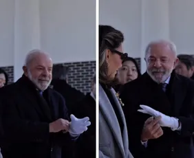Imagem ilustrativa da imagem Lula ganha luva de quatro dedos durante agenda na Coreia do Sul