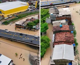 Imagem ilustrativa da imagem Olinda lidera ranking de chuvas em Pernambuco e Bombeiros resgatam ilhados