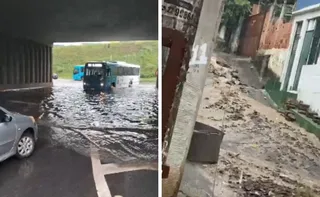 Imagem ilustrativa da imagem Grande Vitória registra pontos de alagamento após chuvas. Veja vídeos