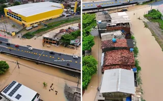 Imagem ilustrativa da imagem Olinda lidera ranking de chuvas em Pernambuco e Bombeiros resgatam ilhados