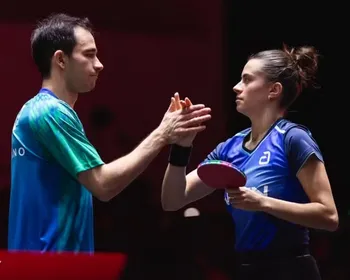 Imagem ilustrativa da imagem Hugo Calderano e Bruna Takahashi conquistam título histórico em Singapura