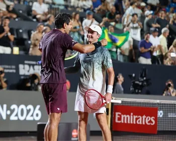 Imagem ilustrativa da imagem João Fonseca e Marcelo Melo batem dupla alemã e vão à final do Rio Open