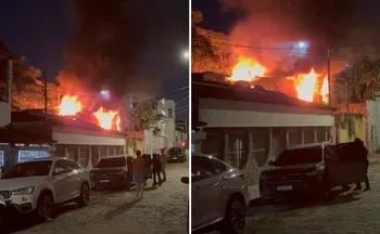 Imagem ilustrativa da imagem VÍDEO | Incêndio atinge casa no bairro Aribiri, em Vila Velha